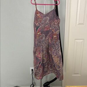 Paisley Slip Mini Dress in Mauve Pink